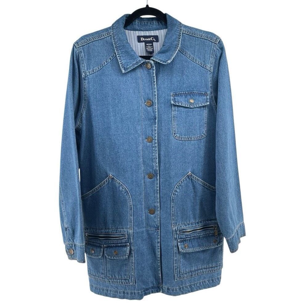 Denim & Co Blue Denim Button-Front Jean Jacket